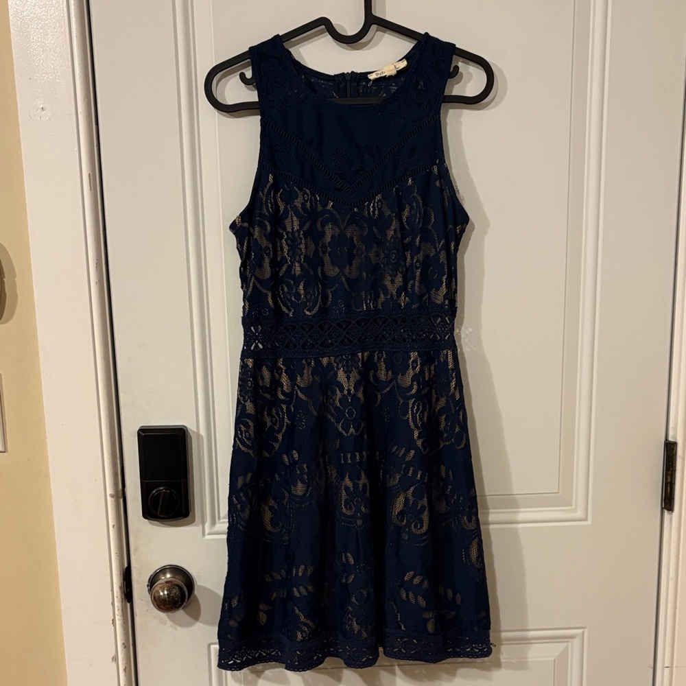 Rebellion Navy Lace Mini Dress